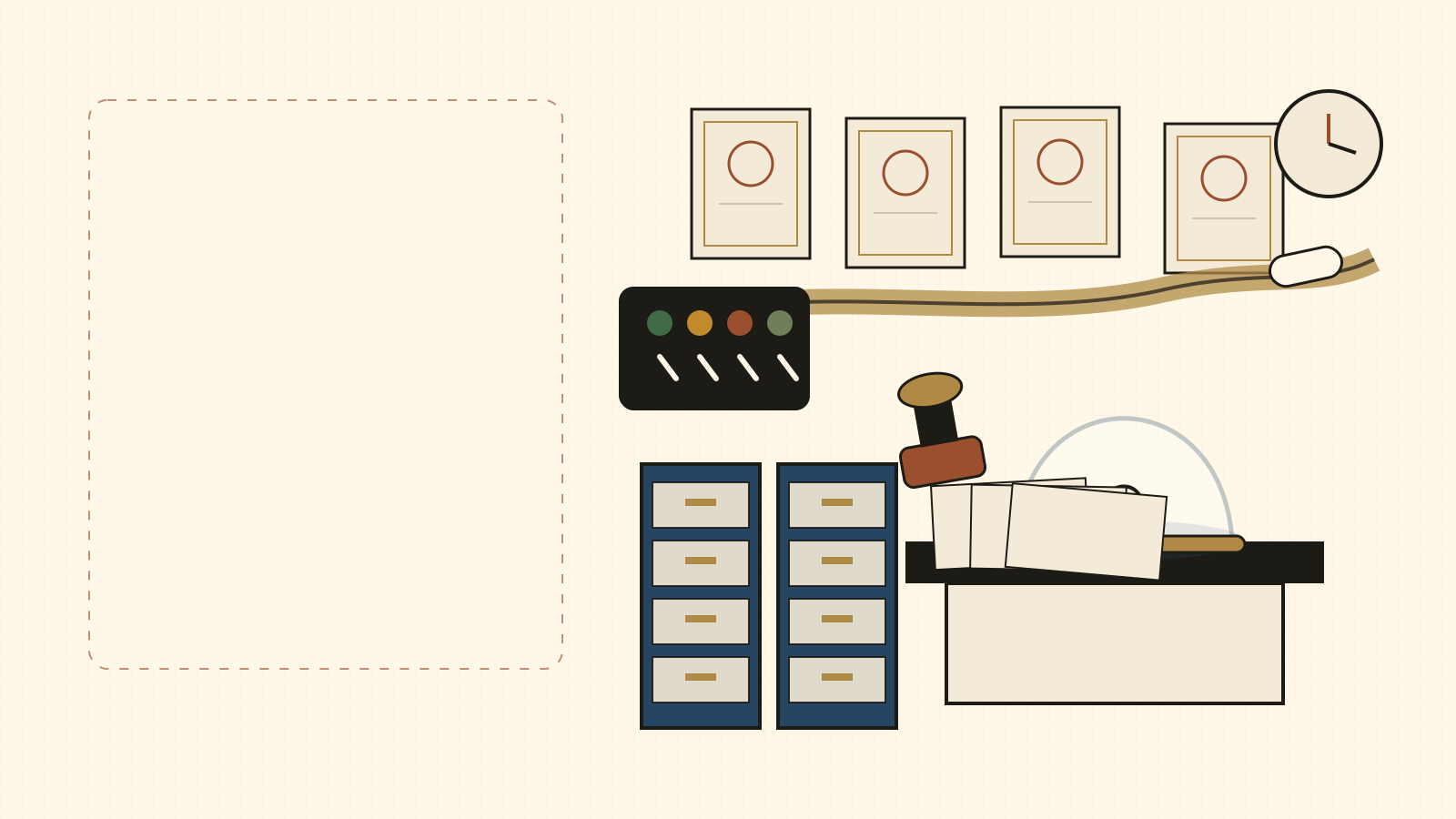 Brand-kit office archive illustration